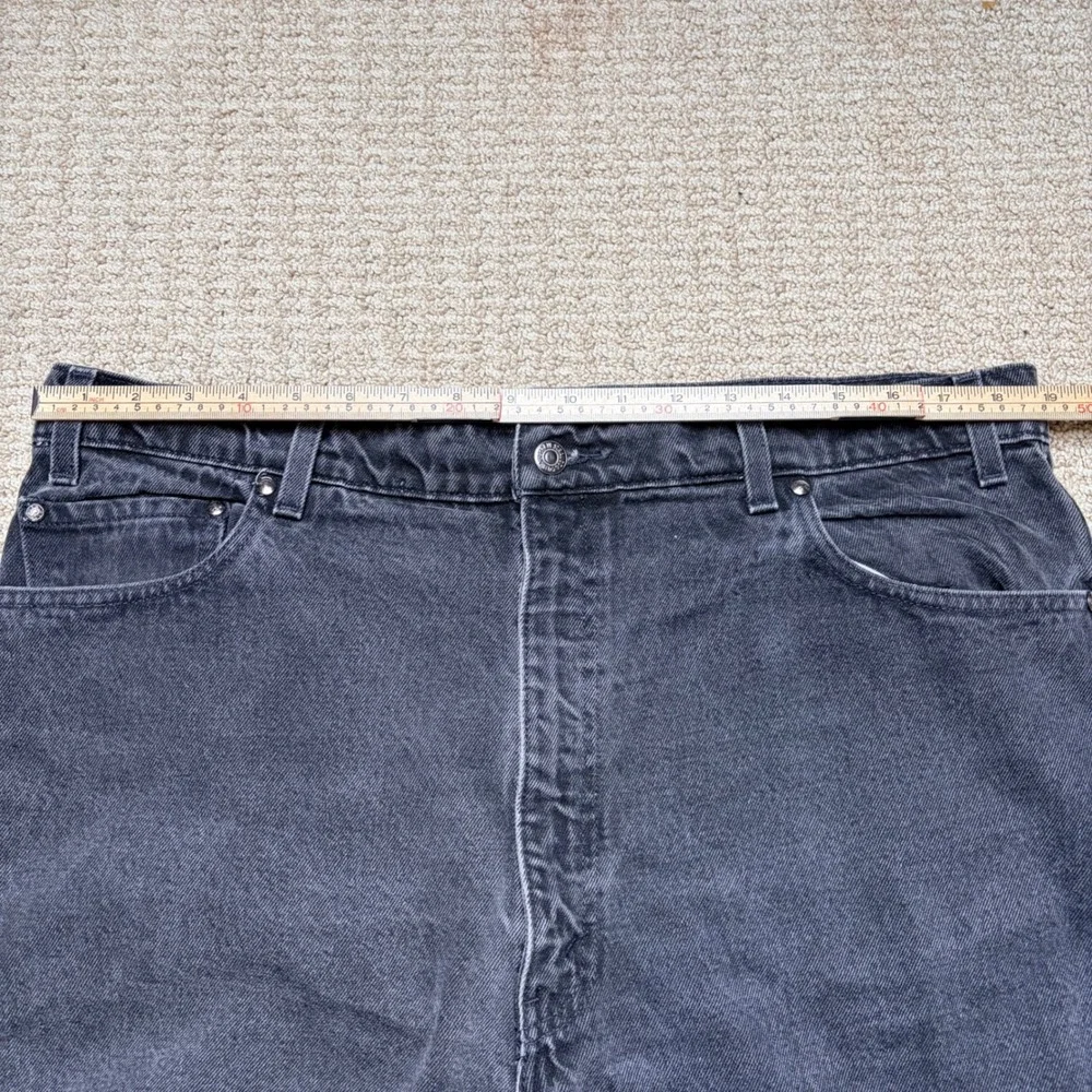 Vintage Levi 540 Relaxed Fit Jeans Mens 40x30 Faded Black Denim Orange Tab